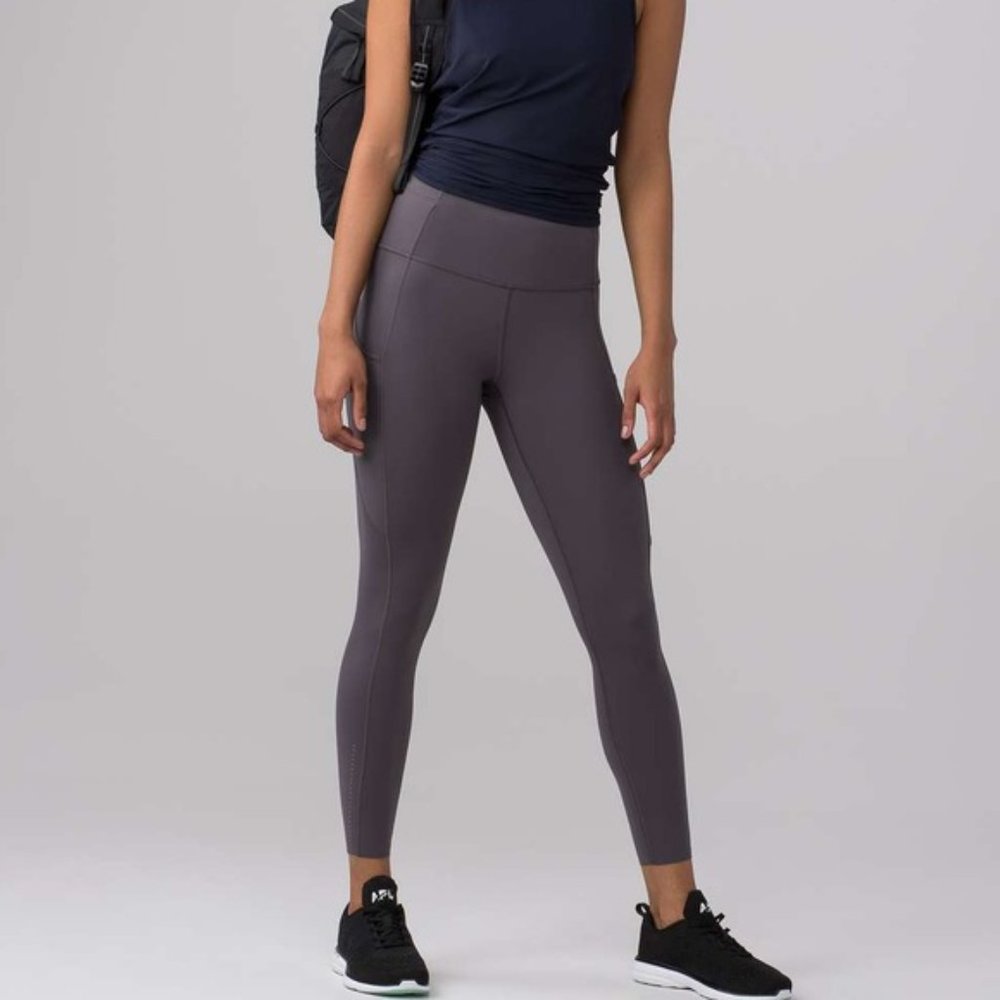 lululemon Fact & Free 7/8 leggings in Dark Carbon